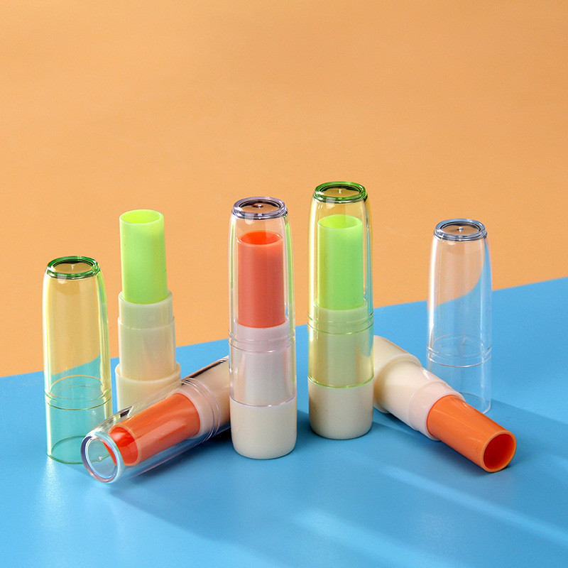 Cylinder Colorful PP Empty Mini Lip Balm Tubes Screen Printing 5g