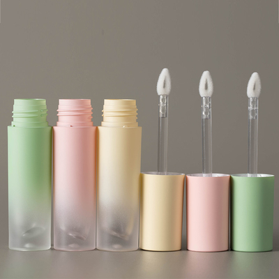 3ml Gradient Green Yellow Pink PETG Clear Wand Lip Gloss Tubes 92*20mm